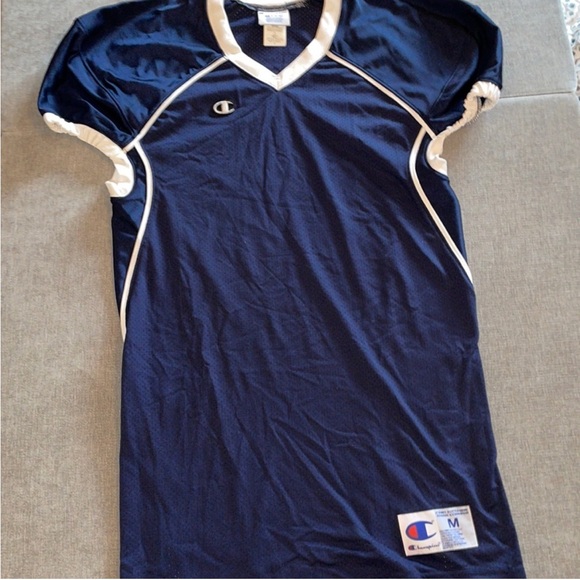 Champion Touchdown Football Game Jersey Navy and White - Picture 1 of 6